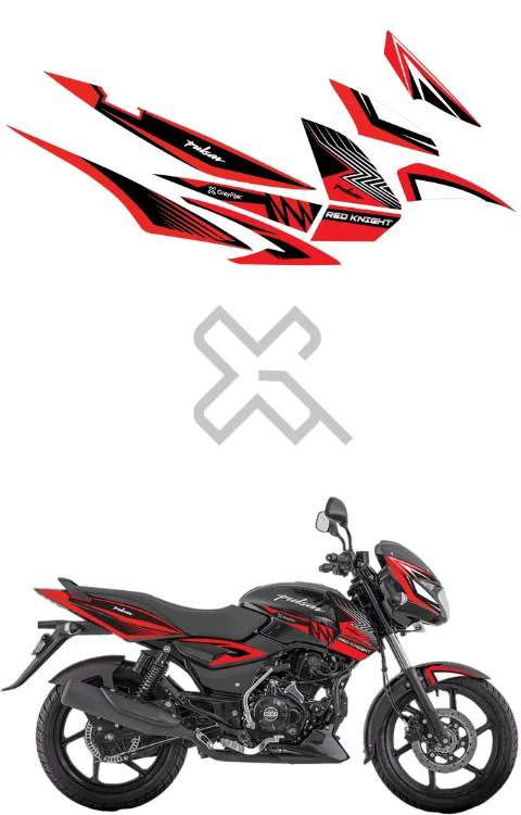 Red Knight Edition Sticker Compatible with Pulsar 125/150/180 | Printed In Premium Gloss Vinyl With FPF(Fade Protection Film), Water Proof, Precut Sticker, Pack Of 1 Compatible with Both Side